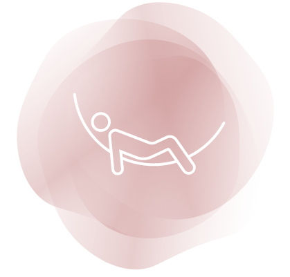 Rosa Kreis mit meditierender Figur – Icon Mindset & Entspannung